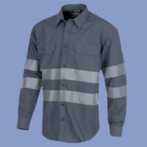Camisa drill plomo ignífugo con cinta 3M – hps seguridad Camisa drill ignífugo plomo - hps seguridad
