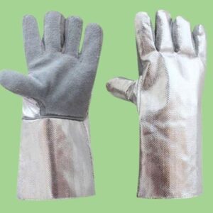 Gunate de Rayón Aluminizado Silver 450 con palma de cuero - amesh global