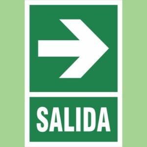 Cartel de obra, salida flecha derecha - amesh global