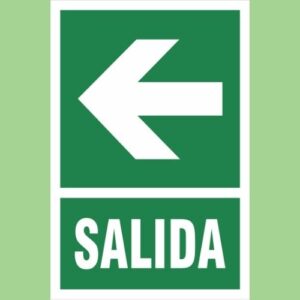 Cartel de obra, salida flecha izquierda - amesh global