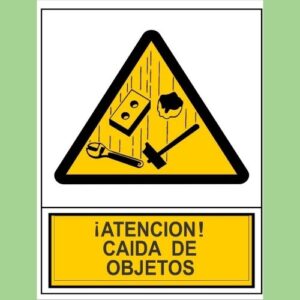 Cartel atención caida de objetos 40 x 60 – amesh global Cartel de obra - caida de objetos - amesh global