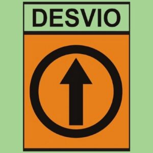 Cartel desvio circulo flecha en medio 50 x 60 – amesh global Cartel cierrre de vias - desvio circulo flecha - amesh global